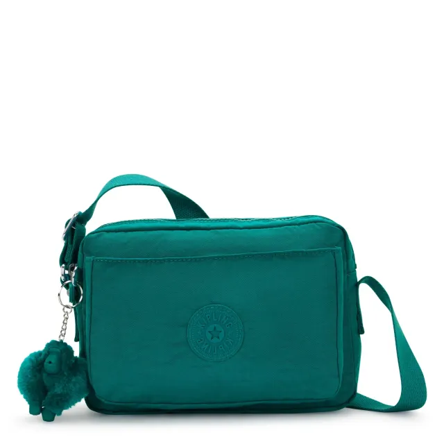 Kipling Abanu M crossbody tas Outspoken Green Medium dubbel vak