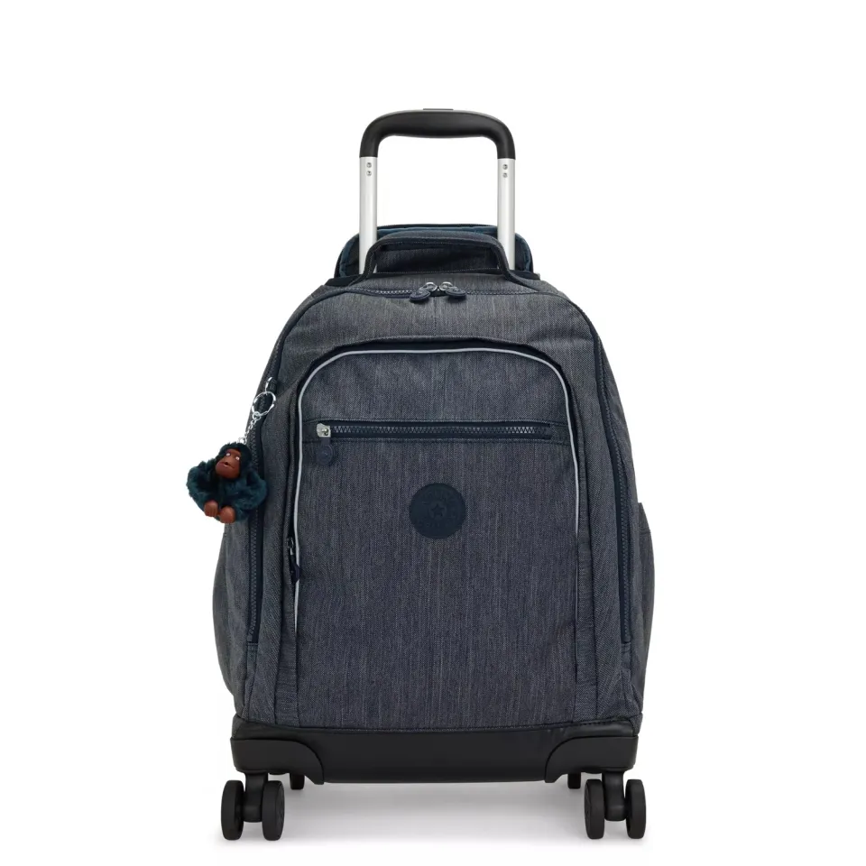 Kipling New Zea rugzak met wielen Marine Navy Groot stevige rits