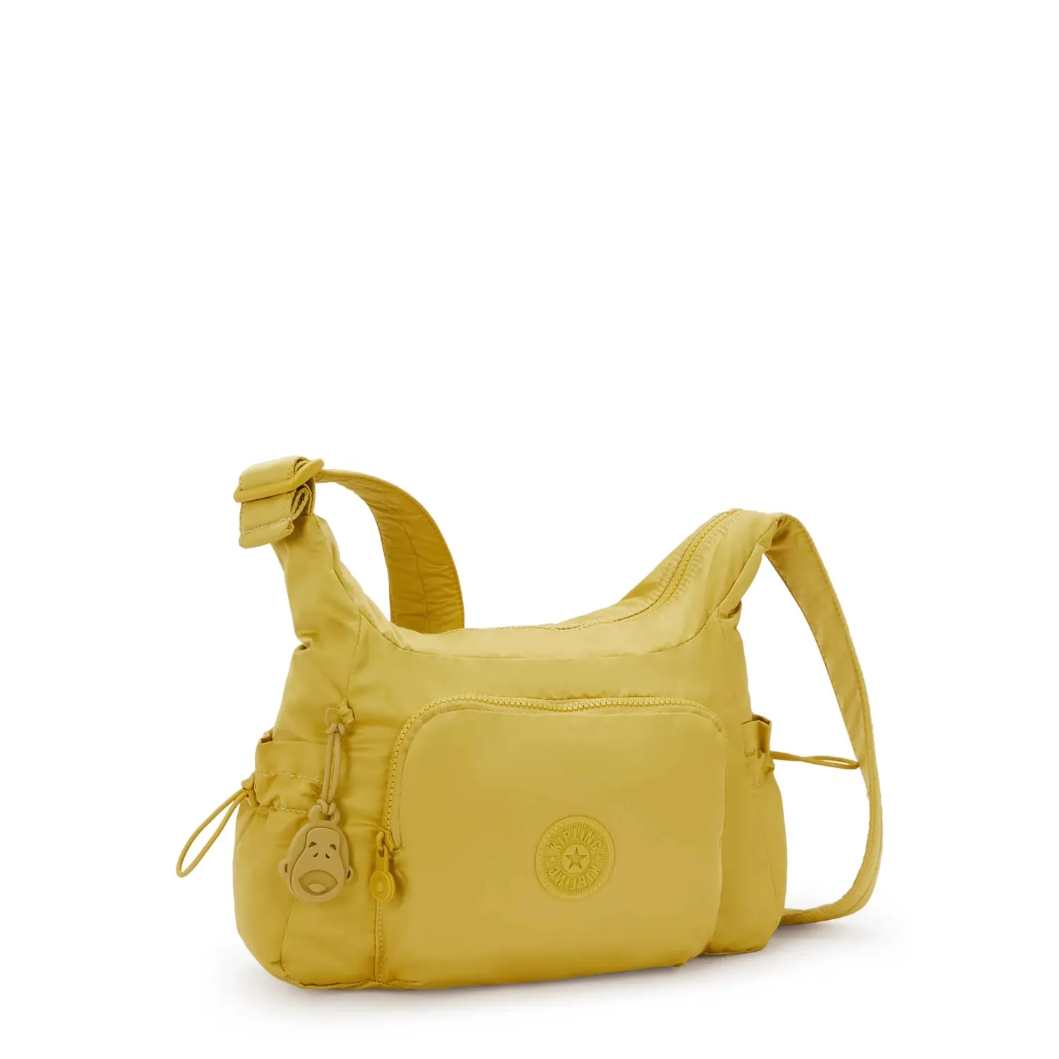 Kipling Gabb S crossbodytas Daisy Yellow medium met trekkoordvakken