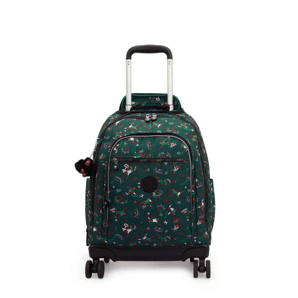 Kipling New Zea rugzak met wielen Soccer Print groot voetbal