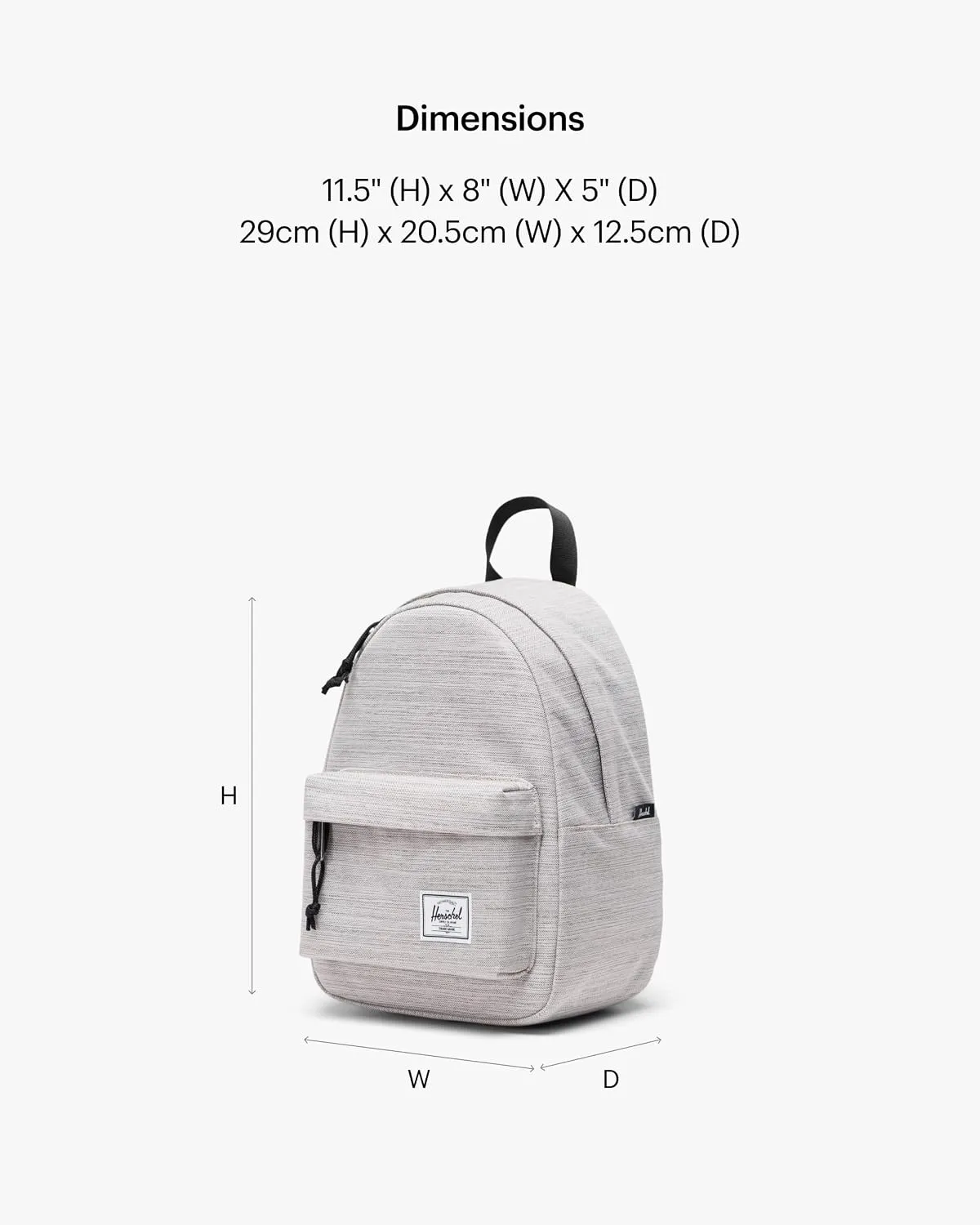 Herschel Classic Mod rugzak light grey 20L canvas