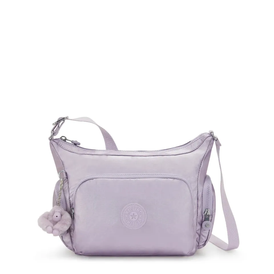Kipling Gabb S crossbodytas Medium Lilac Moon metallic glans