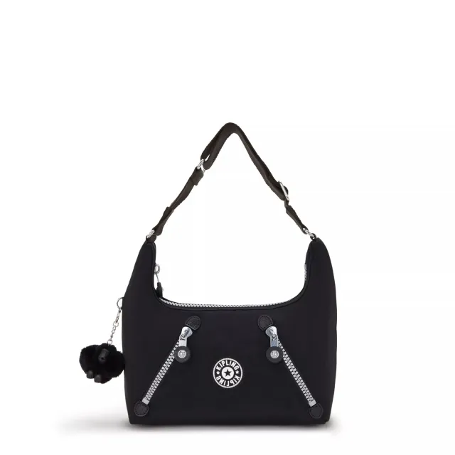 Kipling Nikki schoudertas Rapid Black klein halvemaan