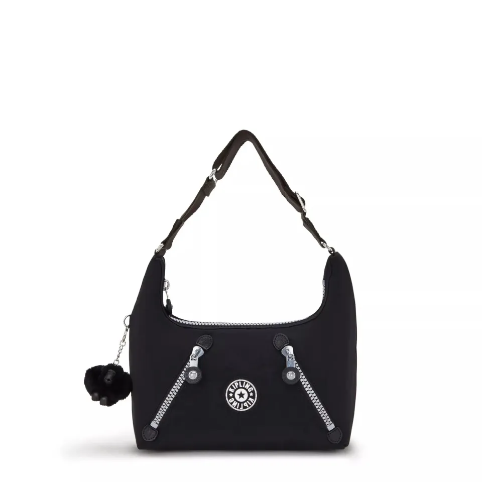 Kipling Nikki schoudertas Rapid Black klein halvemaan