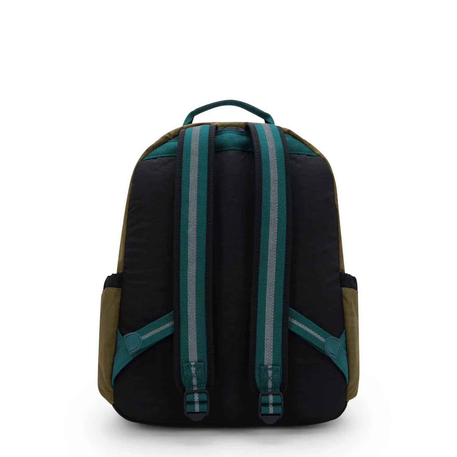 Kipling Seoul rugzak Groot Black Khaki Block school laptop