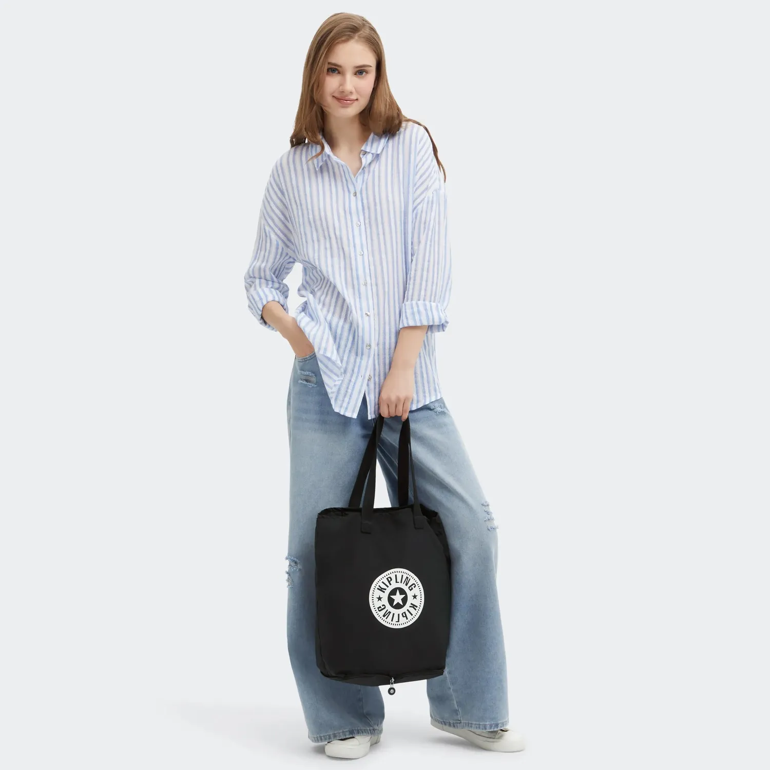 Kipling Hip Hurray 5 shopper Black Hip medium opvouwbaar