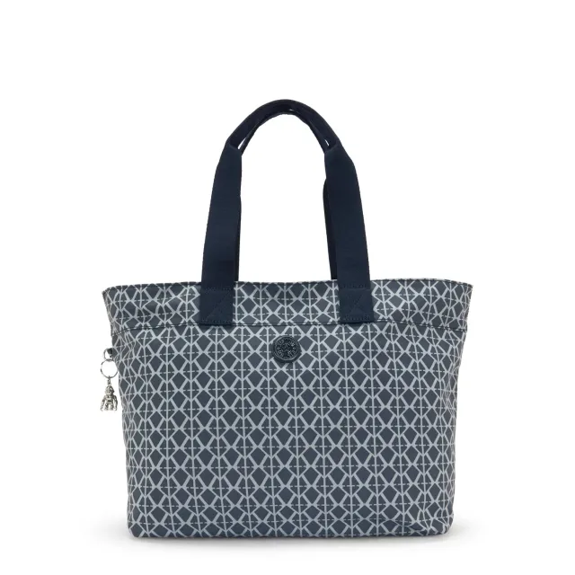Kipling Colissa Up shopper Groot Navy Sign Jacquard laptopvak