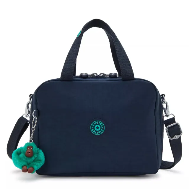 Kipling Miyo lunchtas Blue Green Block groot geisoleerd