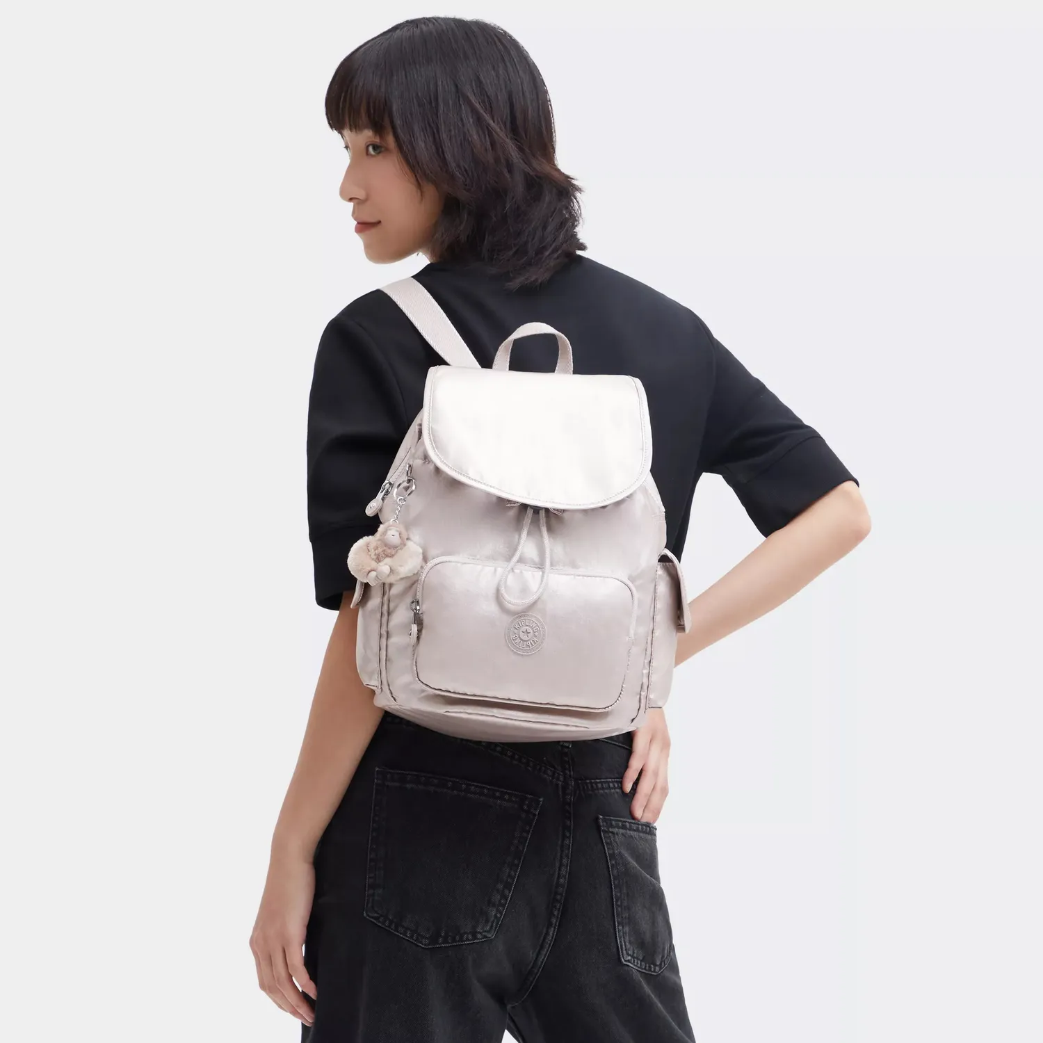 Kipling City Pack S rugzak Metallic Glow Klein metallic
