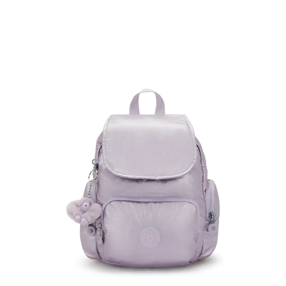 Kipling City Zip Mini rugzak Lilac Moon Metallic klein glans
