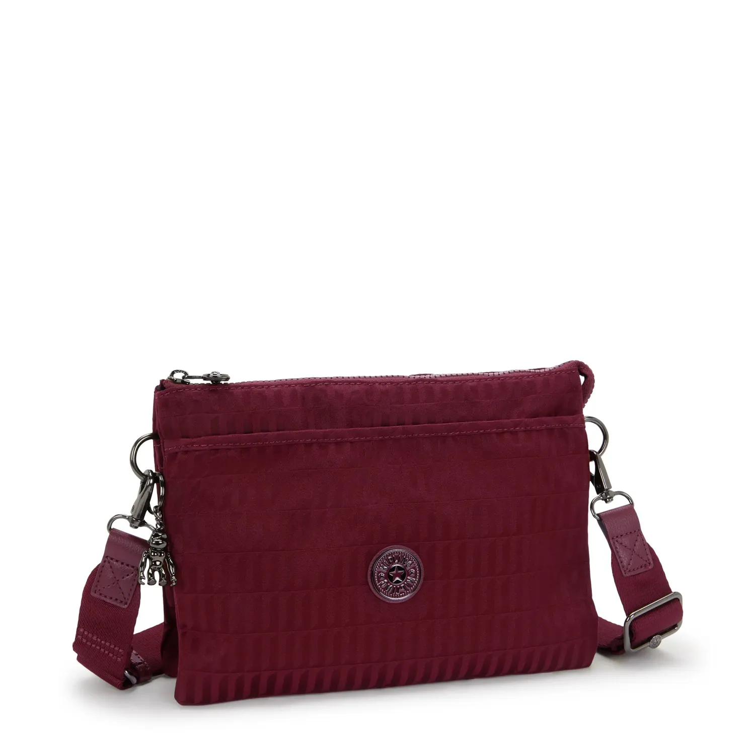 Kipling Riri L crossbody Medium Maroon Tile Jacquard