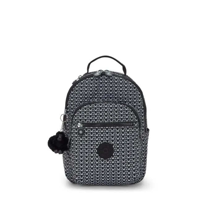 Kipling Seoul S kleine rugzak Signature Print met 11 inch vak