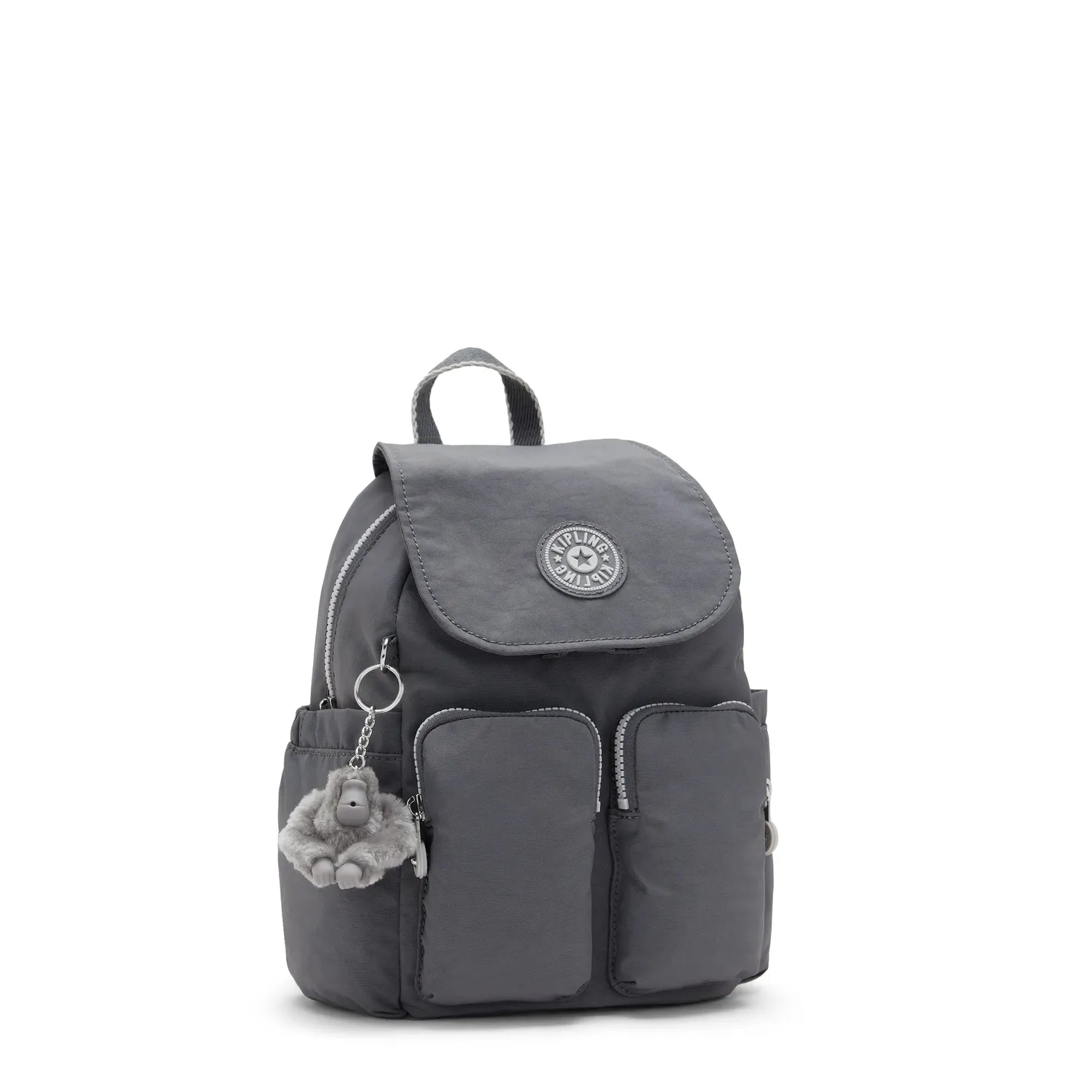 Kipling City Pocket Mini rugzak Moonlit Grey klein met klep