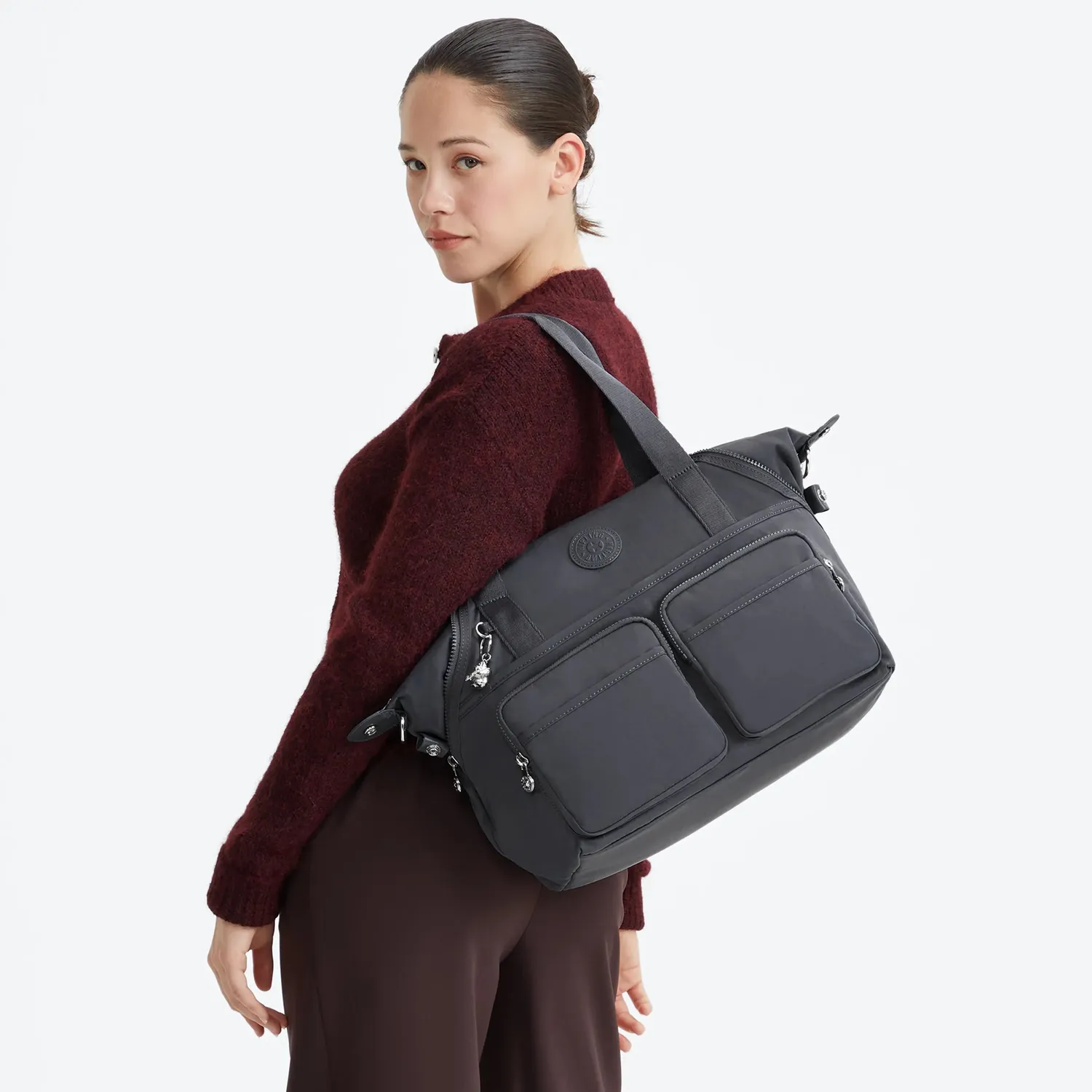 Kipling New Art Duo Pocket Medium tas Moonlit Slate 15"