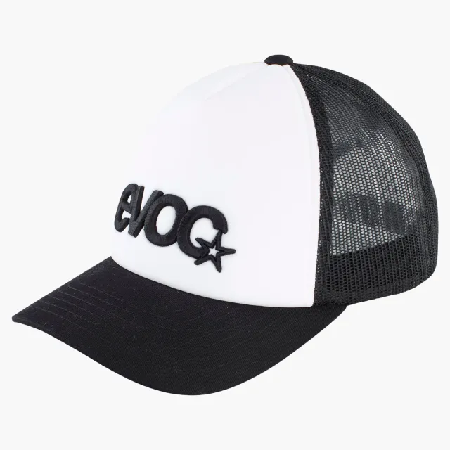 Evoc Trucker Cap CI pet zwart-wit rechte klep
