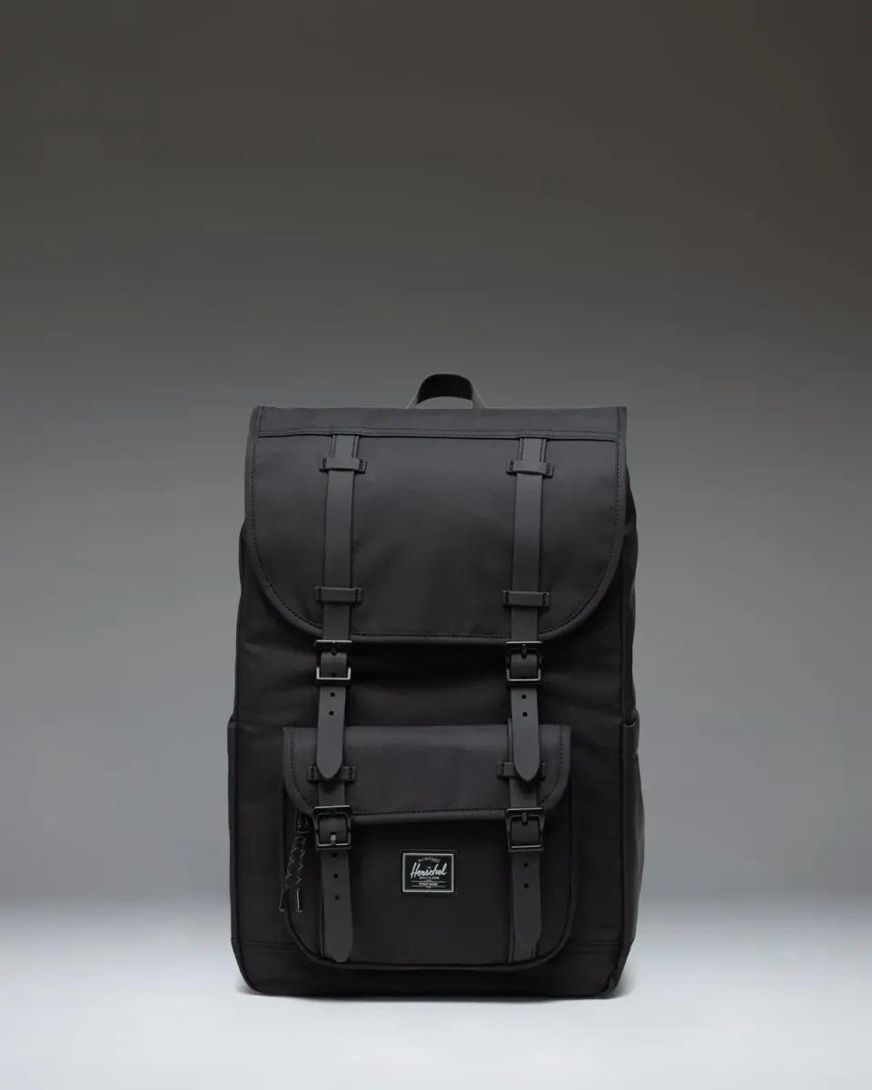 Herschel Little America Mid Backpack Twill rugzak black grey