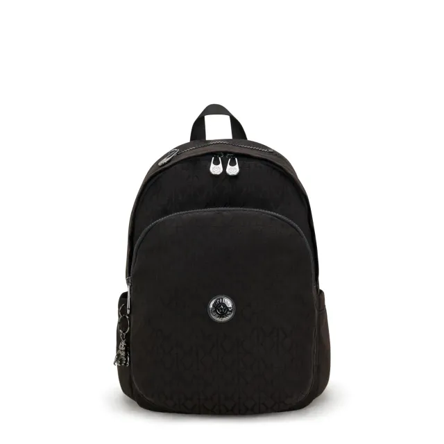 Kipling Delia rugzak Medium Black Sign Jacquard met ritsvakken