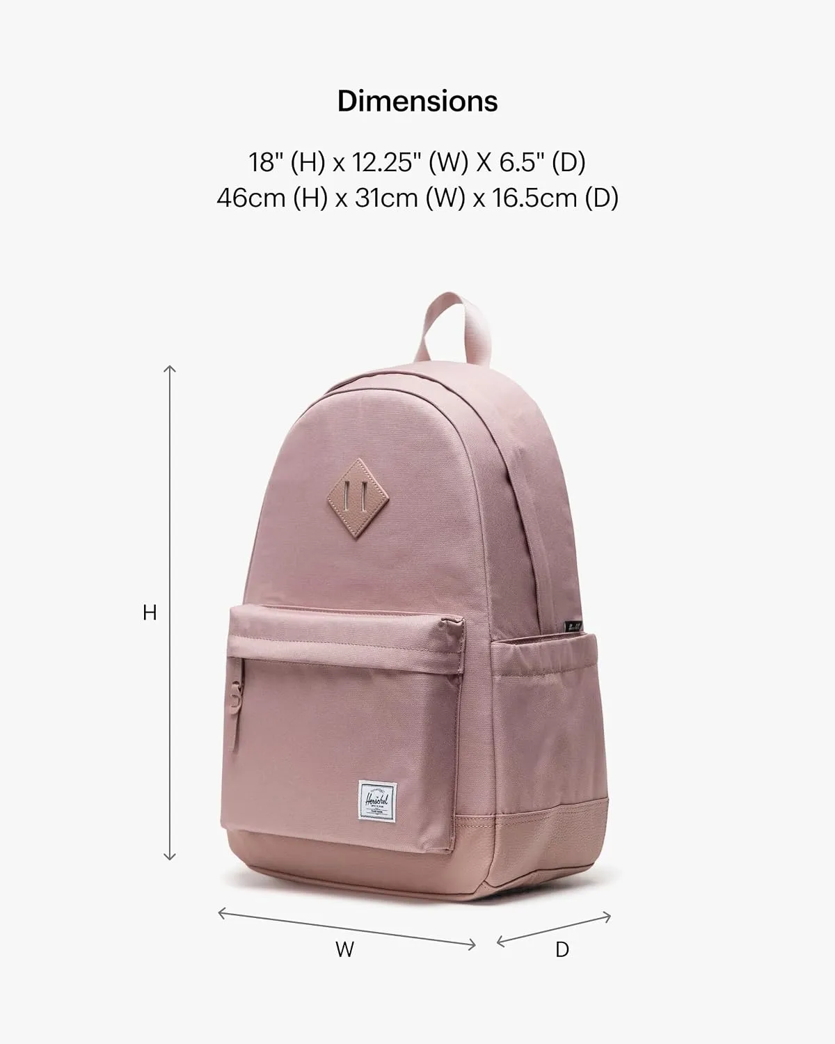 Herschel Heritage rugzak Ash Rose canvas 15 inch
