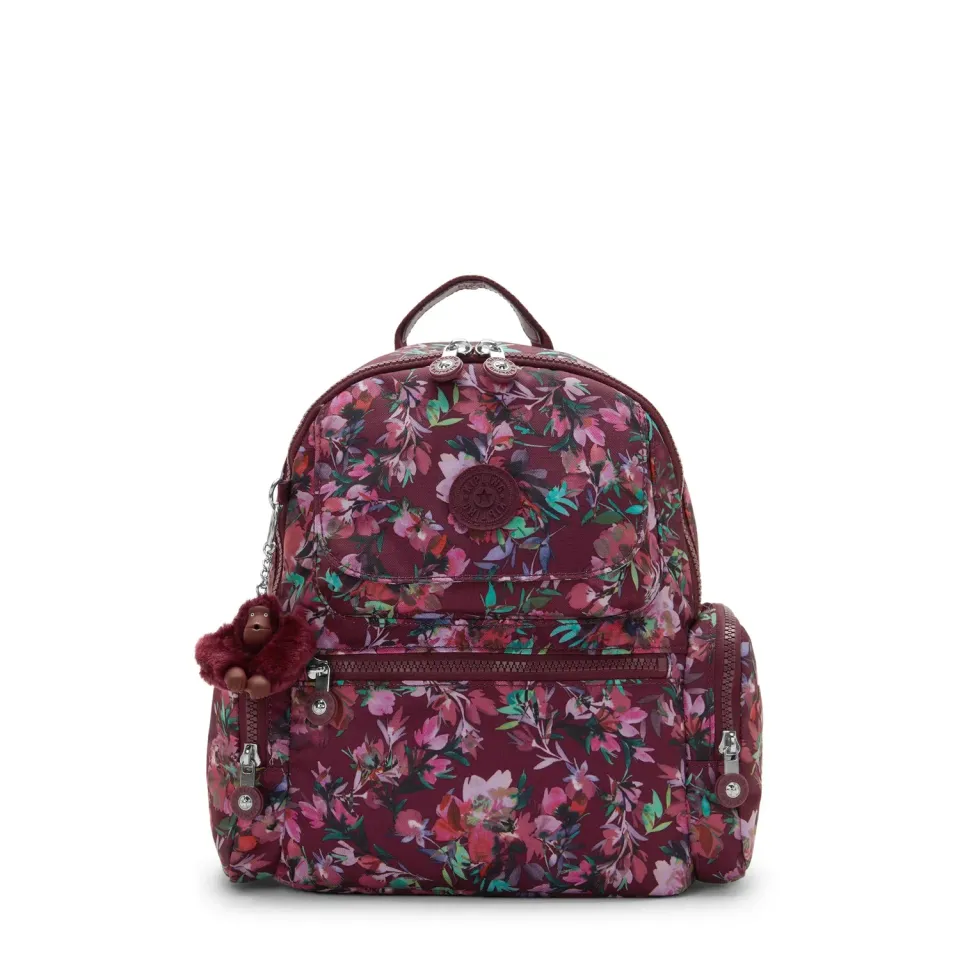 Kipling Matta rugzak Medium Crimson Petals bloemen