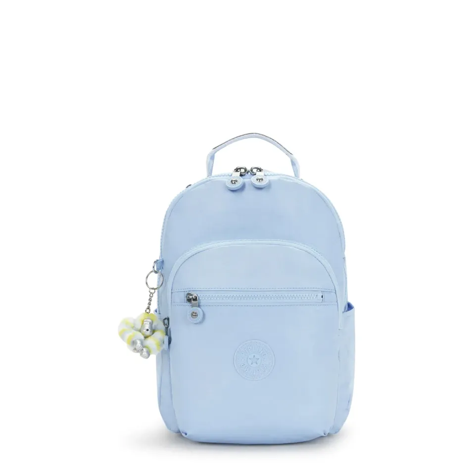 Kipling Seoul S kleine rugzak Clear Sky Metallic met tabletvak