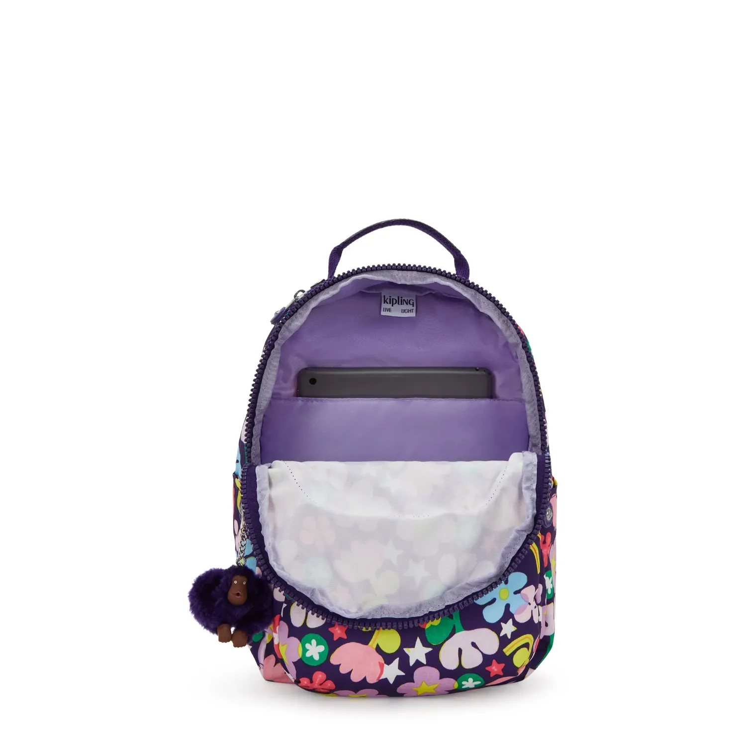 Kipling Seoul S rugzak Fairy Flower klein met 11 inch vak