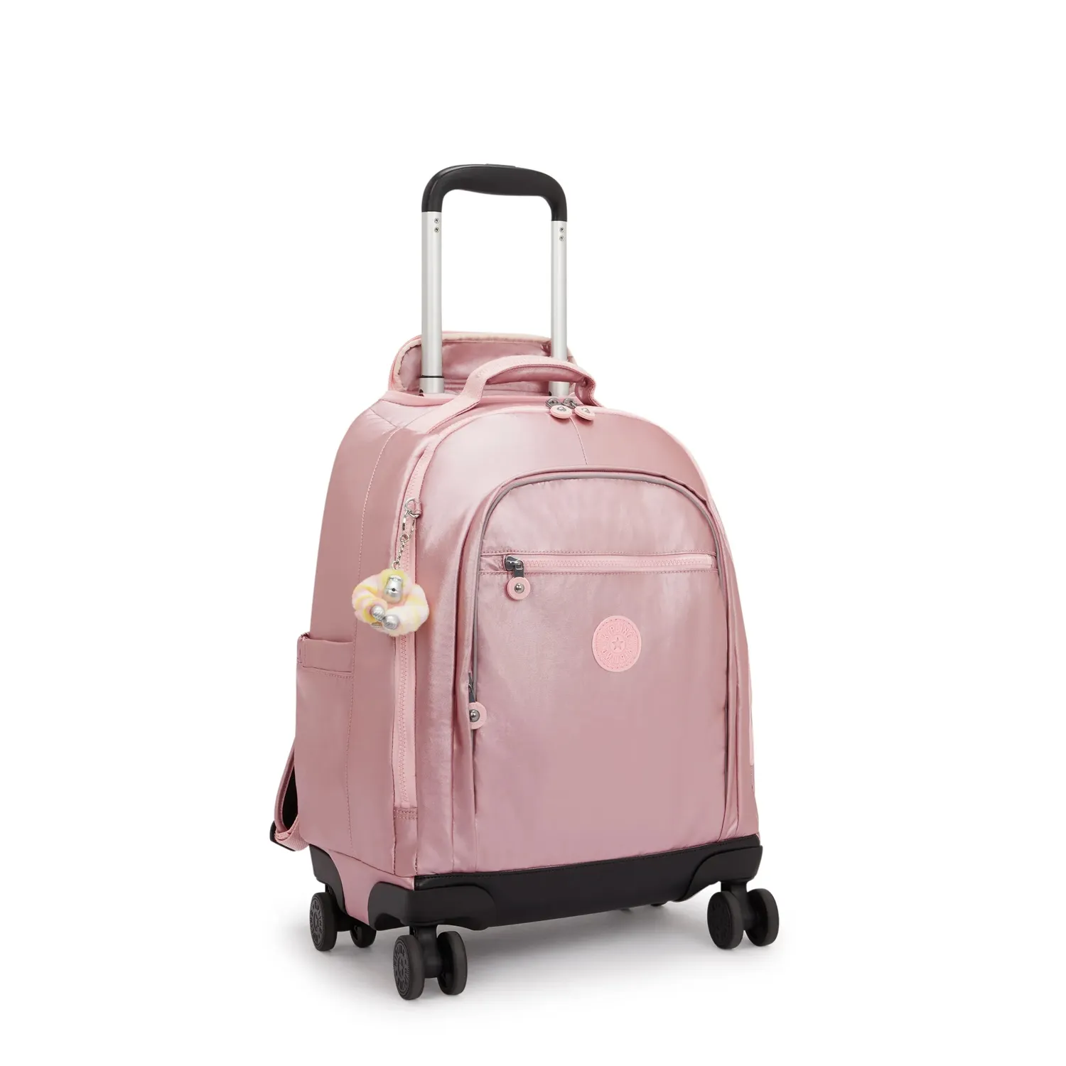 Kipling New Zea rugzak met wielen Bronze Pink Metallic groot