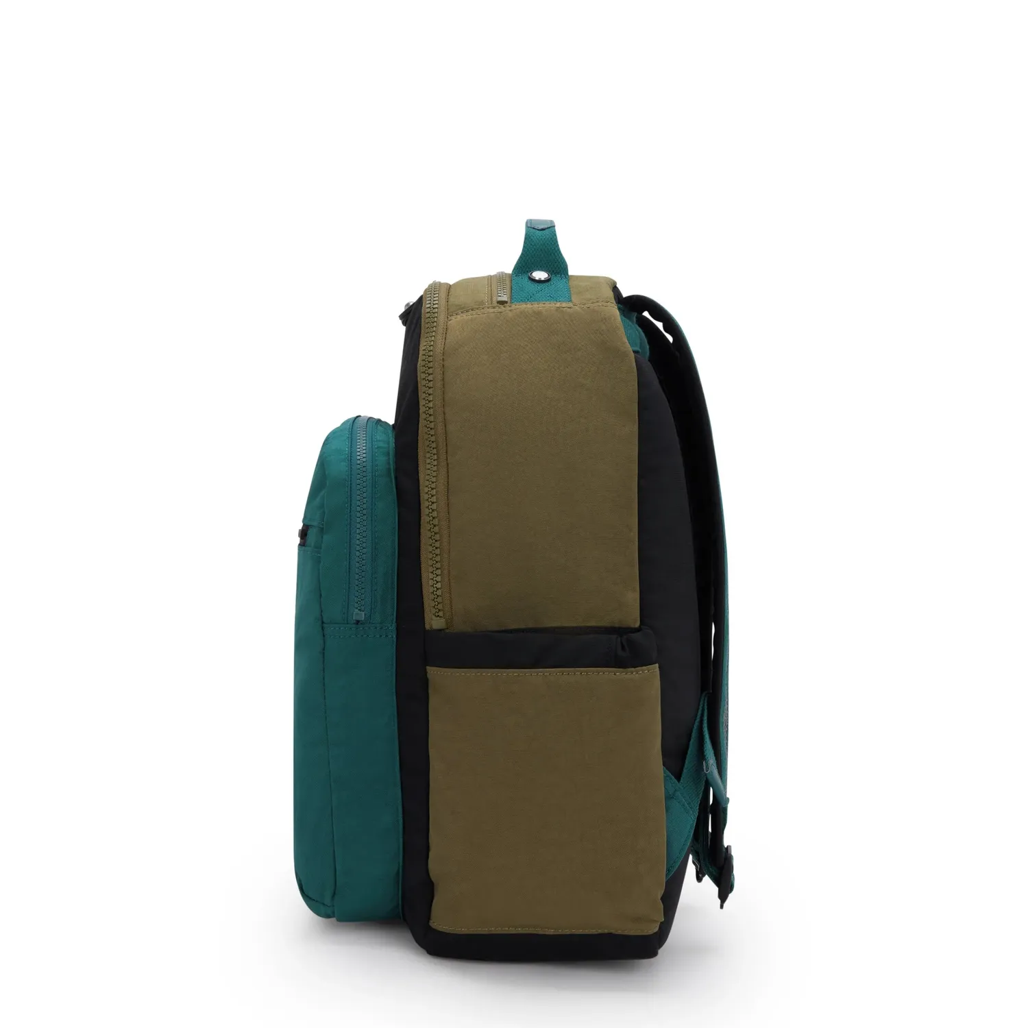 Kipling Seoul rugzak Groot Black Khaki Block school laptop