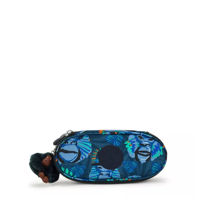 Kipling Duobox etui Medium Blue Monkey Fun waterafstotend