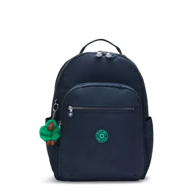 Kipling Seoul College rugzak Groot Blue Green Block 15 inch