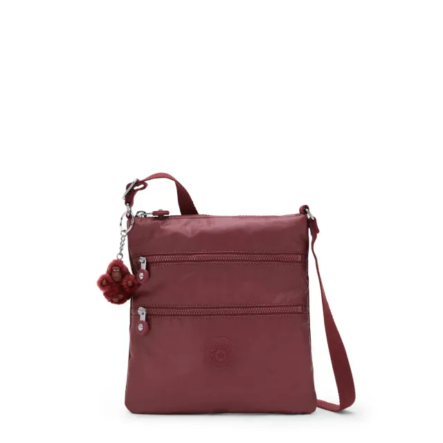 Kipling Keiko crossbody tas klein Deep Berry Metallic glans
