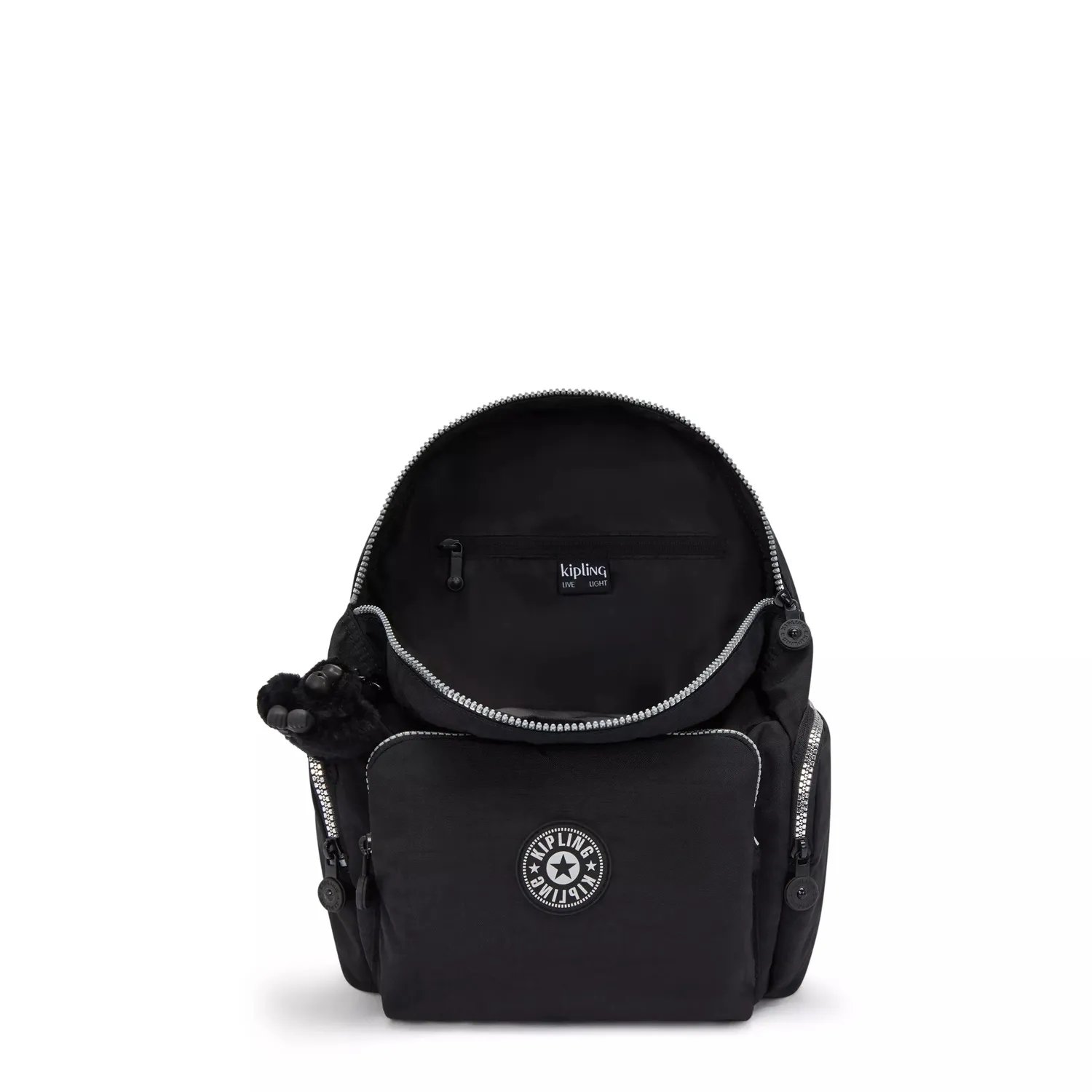 Kipling City Zip S rugzak klein Glorious Silver met sleutelkoord