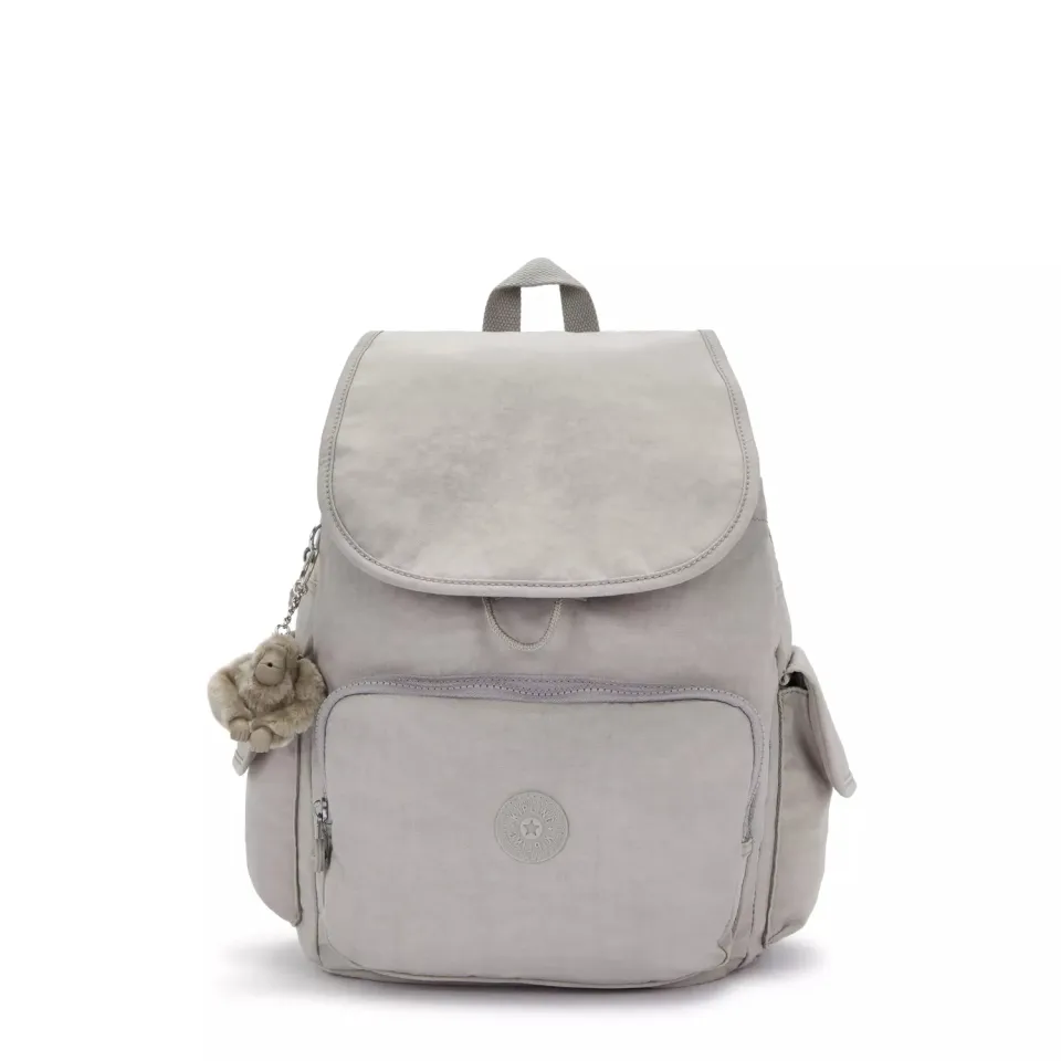 Kipling City Pack Rugzak Medium Grey Gris met zijvakken