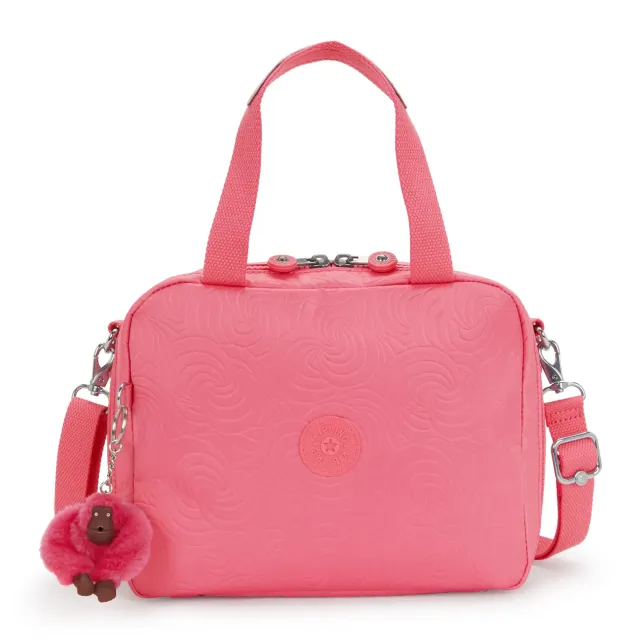 Kipling Miyo lunchtas Groot Pink Swirl Emboss geïsoleerd