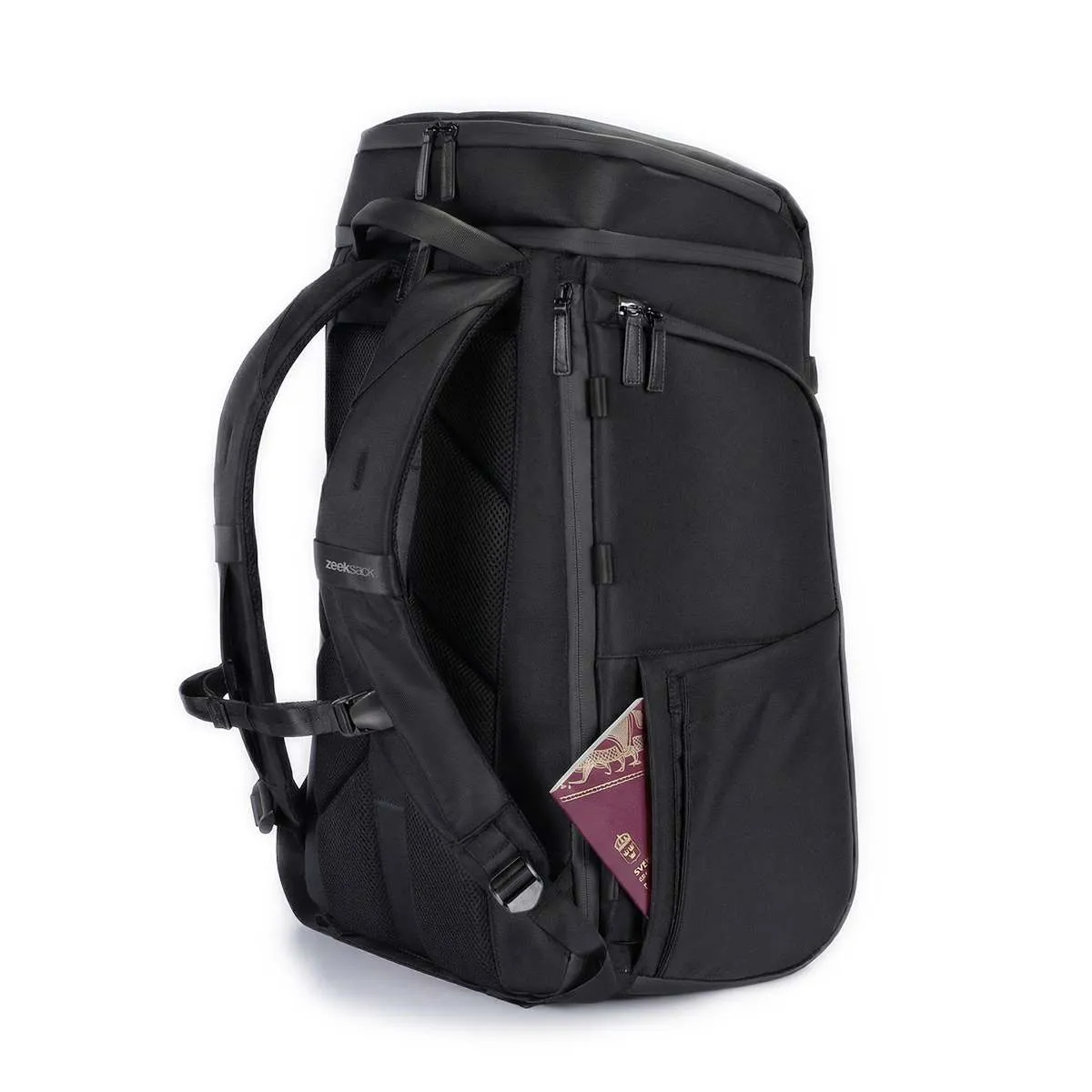 ZEEKSACK The Organizer 40L rugzak zwart canvas