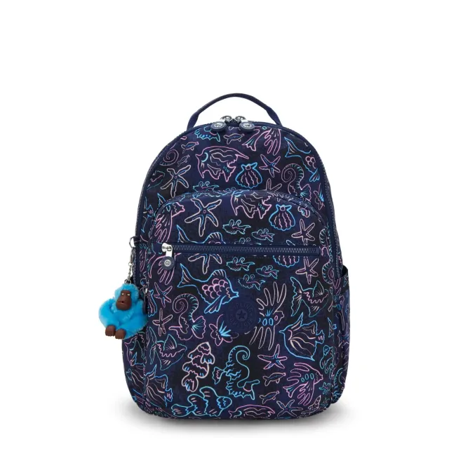 Kipling Seoul College Extra rugzak Groot Disco Fish 15 inch