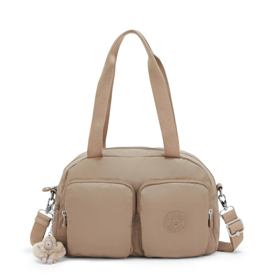 Kipling Cool Defea schoudertas Medium Tan Beige met vakken