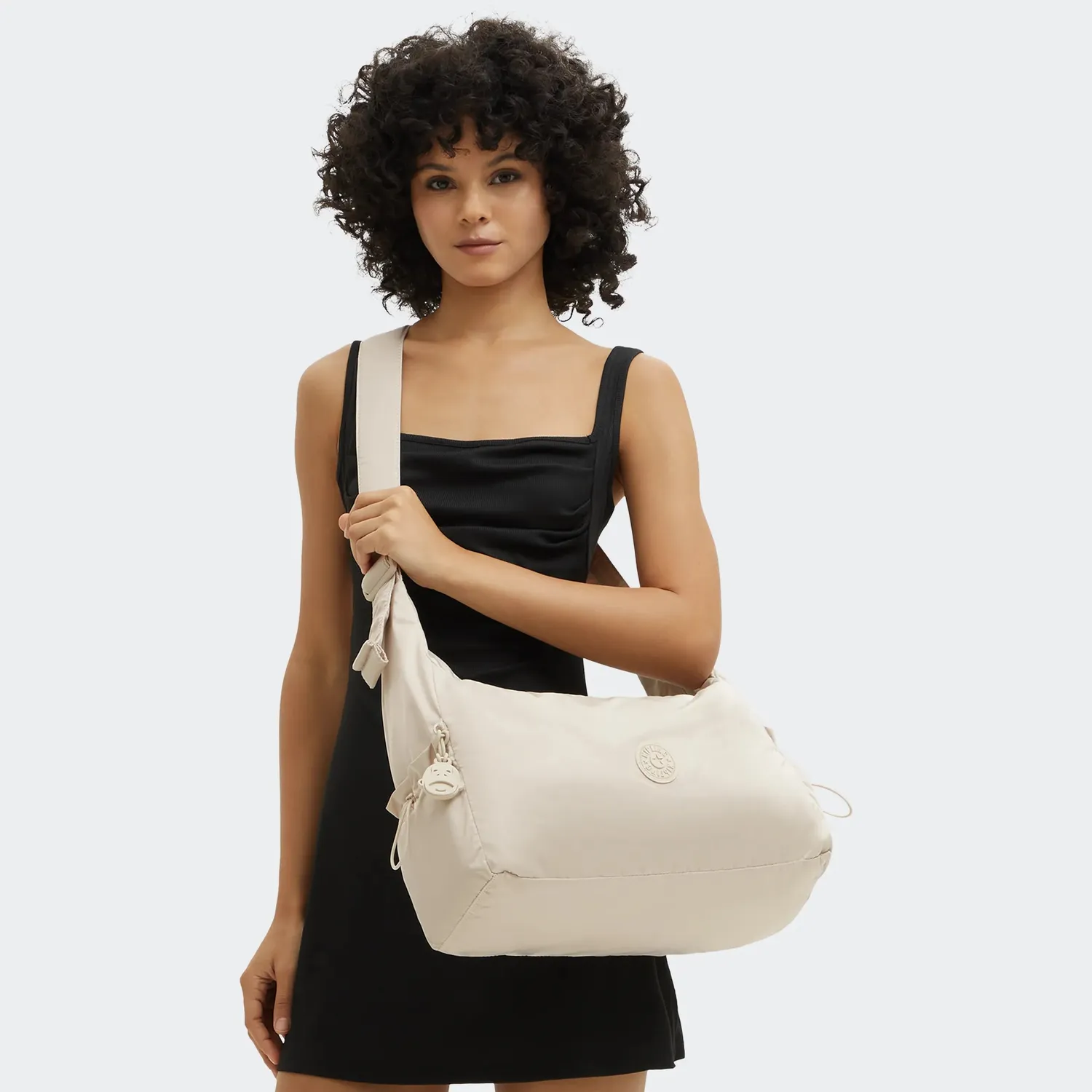 Kipling Gwyn schoudertas groot Simply Beige licht