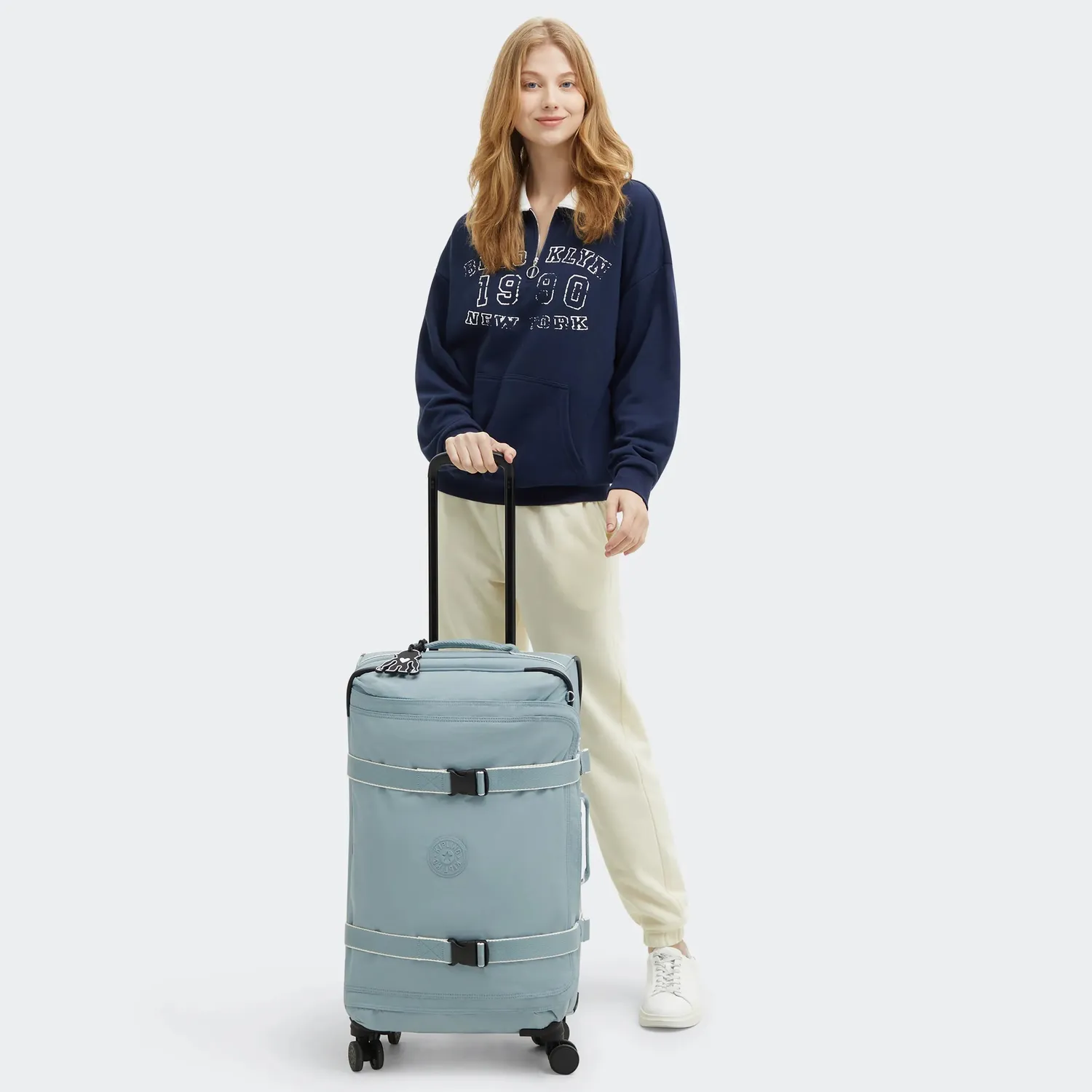 Kipling Spontaneous M koffer Medium Relaxed Grey lichtgewicht