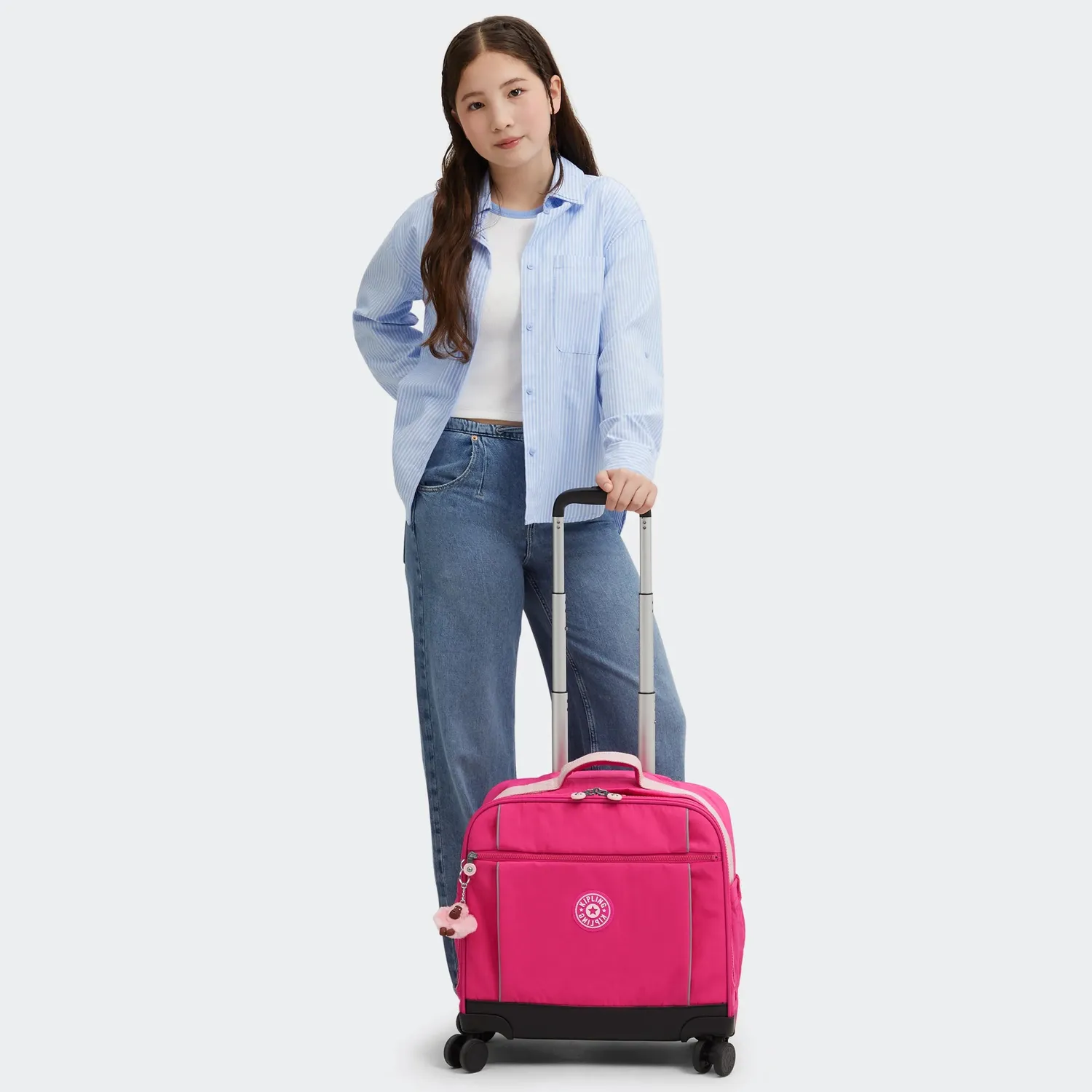 Kipling New Storia trolley Intense Rose Groot met laptopvak
