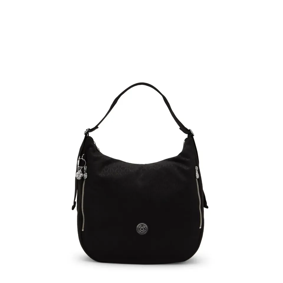 Kipling Khloe schoudertas Noir Sign Jq groot zwart