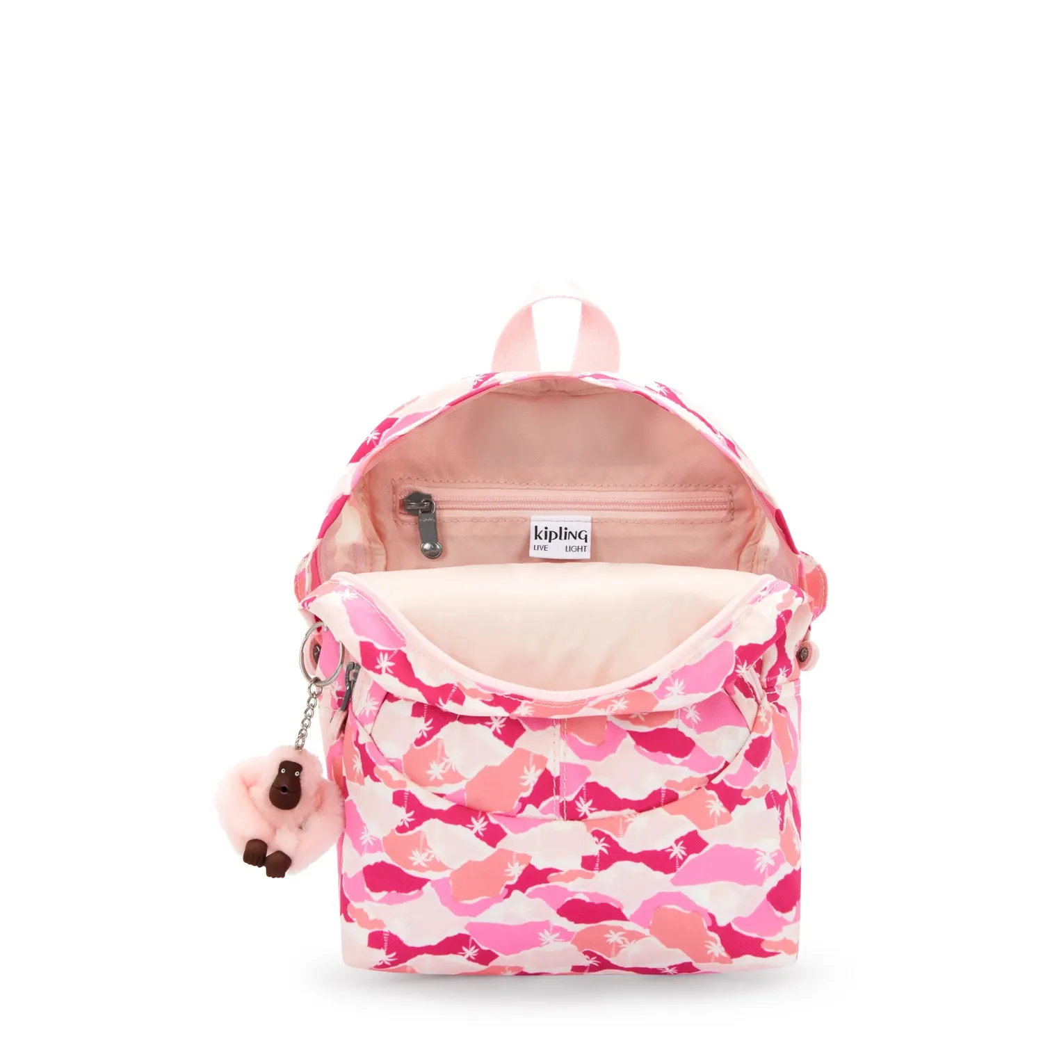 Kipling Faster rugzak klein Pink Palm waterafstotend