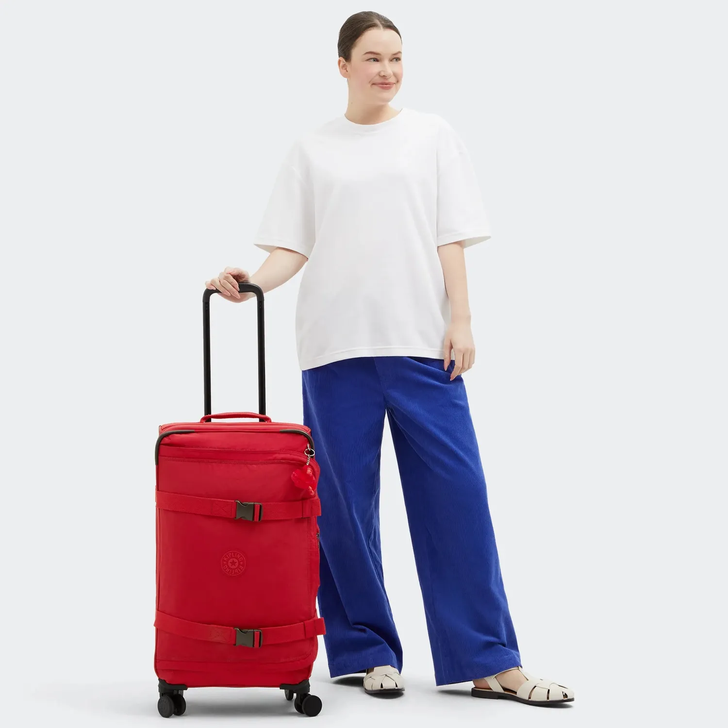 Kipling Spontaneous M koffer Medium Ruby Red TSA-slot