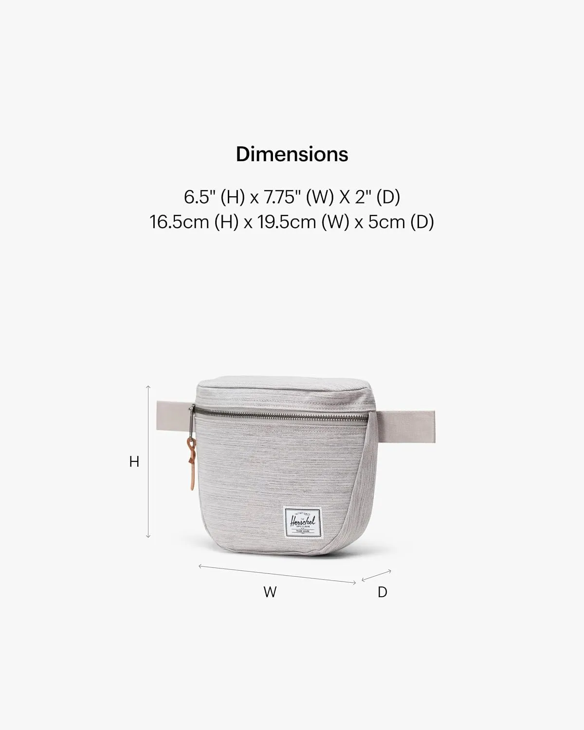 Herschel Settlement heuptas Light Grey Crosshatch canvas