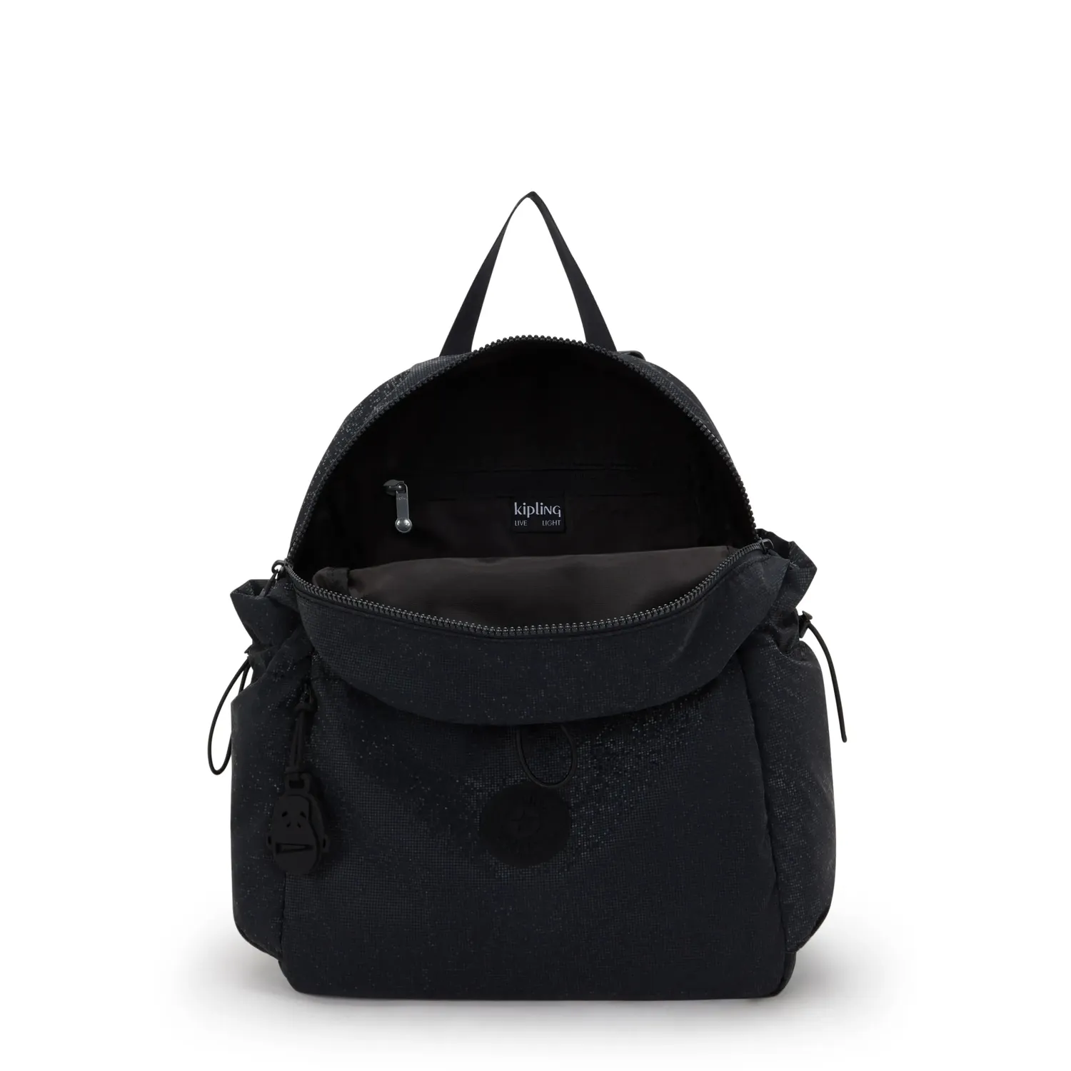 Kipling Amita rugzak Shiny Pixel medium met trekkoordvak