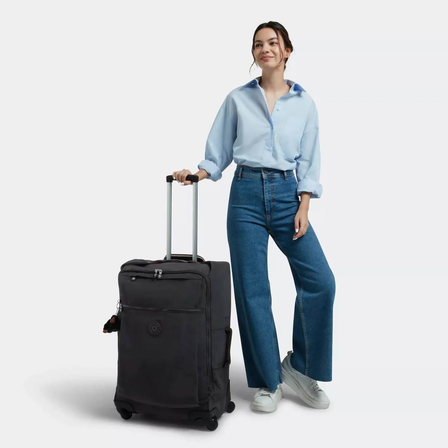 Kipling Darcey M koffer medium Black Tonal 4 wielen