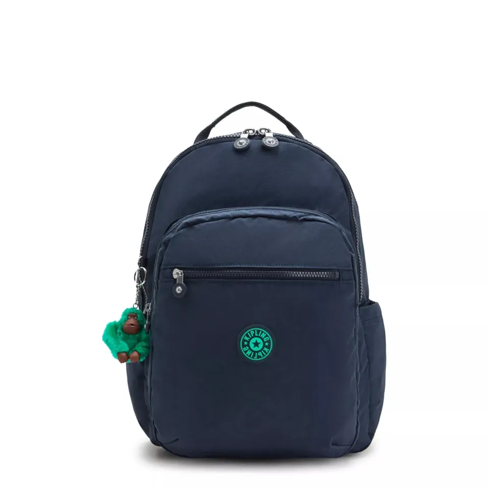 Kipling Seoul Lap rugzak Blue Green Block groot 15 inch laptop
