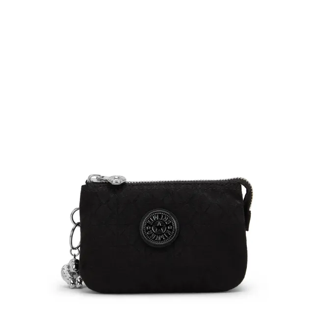 Kipling Creativity S pasjeshouder Noir Sign Jq zwart jacquard