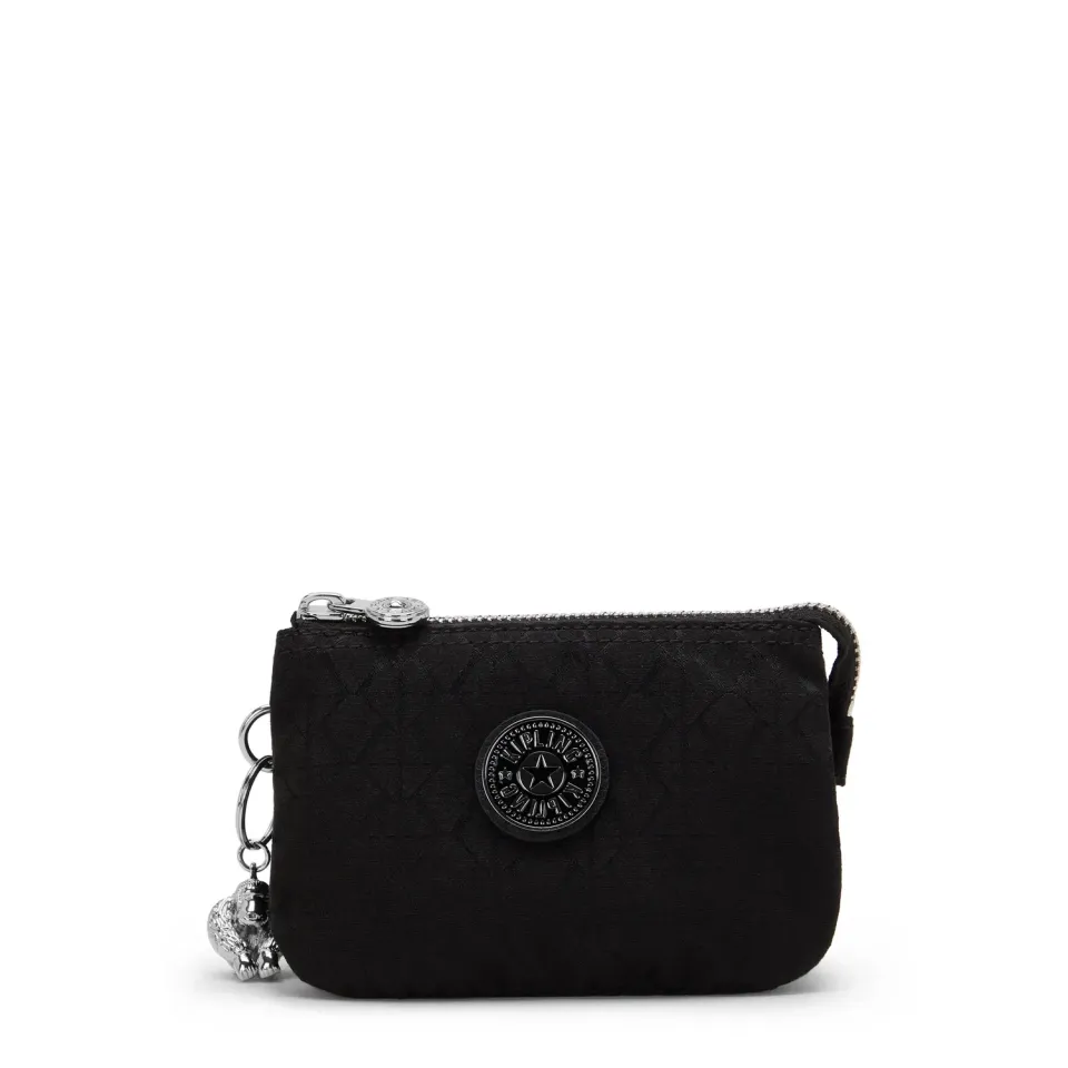 Kipling Creativity S pasjeshouder Noir Sign Jq zwart jacquard