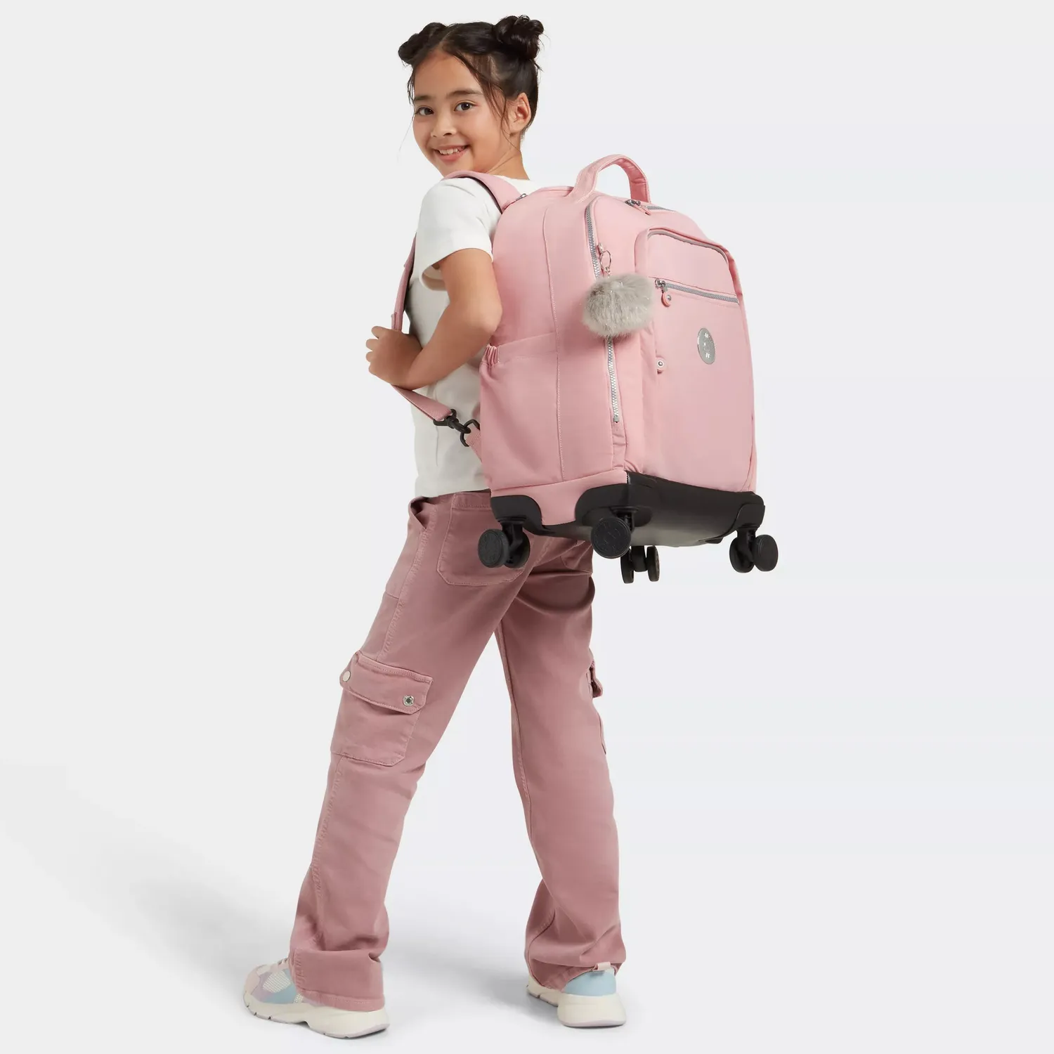 Kipling New Zea trolley Bridal Rose met wielen laptopvak