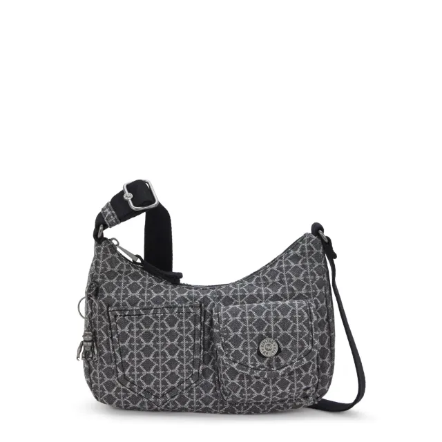 Kipling Kenda crossbodytas Grey Denim klein jacquard